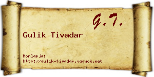 Gulik Tivadar névjegykártya